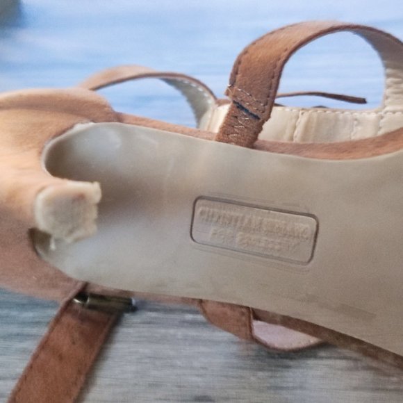 Christian Siriano For Payless heel sandals tassel brown suede women's size 8 - Picture 13 of 14